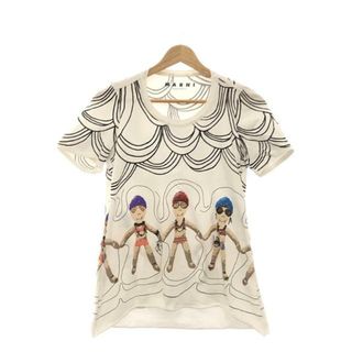 マルニ(Marni)のMARNI / マルニ | イラスト プリントTシャツ | 38 | ホワイト | レディース(Tシャツ(半袖/袖なし))