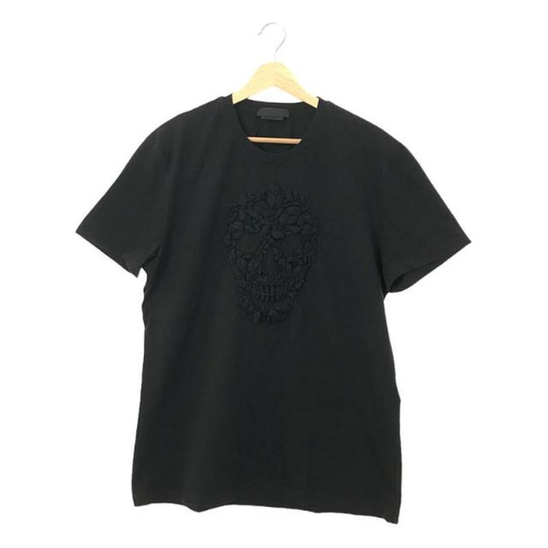 Alexander McQueen(アレキサンダーマックイーン)のALEXANDER MCQUEEN / アレキサンダーマックイーン | ドクロ スカル コットン クルーネック Tシャツ カットソー | L | ブラック | メンズ メンズのトップス(Tシャツ/カットソー(半袖/袖なし))の商品写真