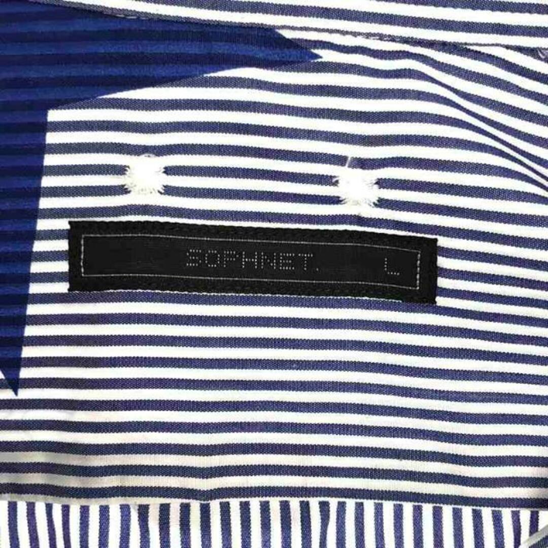 SOPHNET.(ソフネット)のSOPHNET. / ソフネット | スター ストライプ ボタンダウンシャツ | L | ブルー | メンズ メンズのトップス(Tシャツ/カットソー(七分/長袖))の商品写真