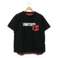 uniform experiment / ユニフォームエクスペリメント | バックチェック 切替 ロゴプリント Tシャツ | 2 | ブラック / レッド | メンズ