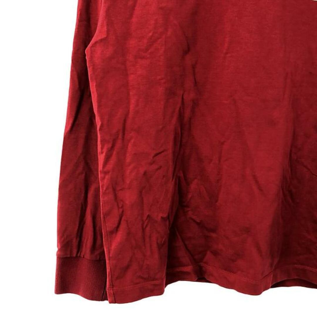 MONCLER(モンクレール)のMONCLER / モンクレール | MAGLIA GIROCOLLO ロゴプリント 刺しゅう ロングスリーブ Tシャツ | S | レッド | メンズ メンズのトップス(Tシャツ/カットソー(七分/長袖))の商品写真