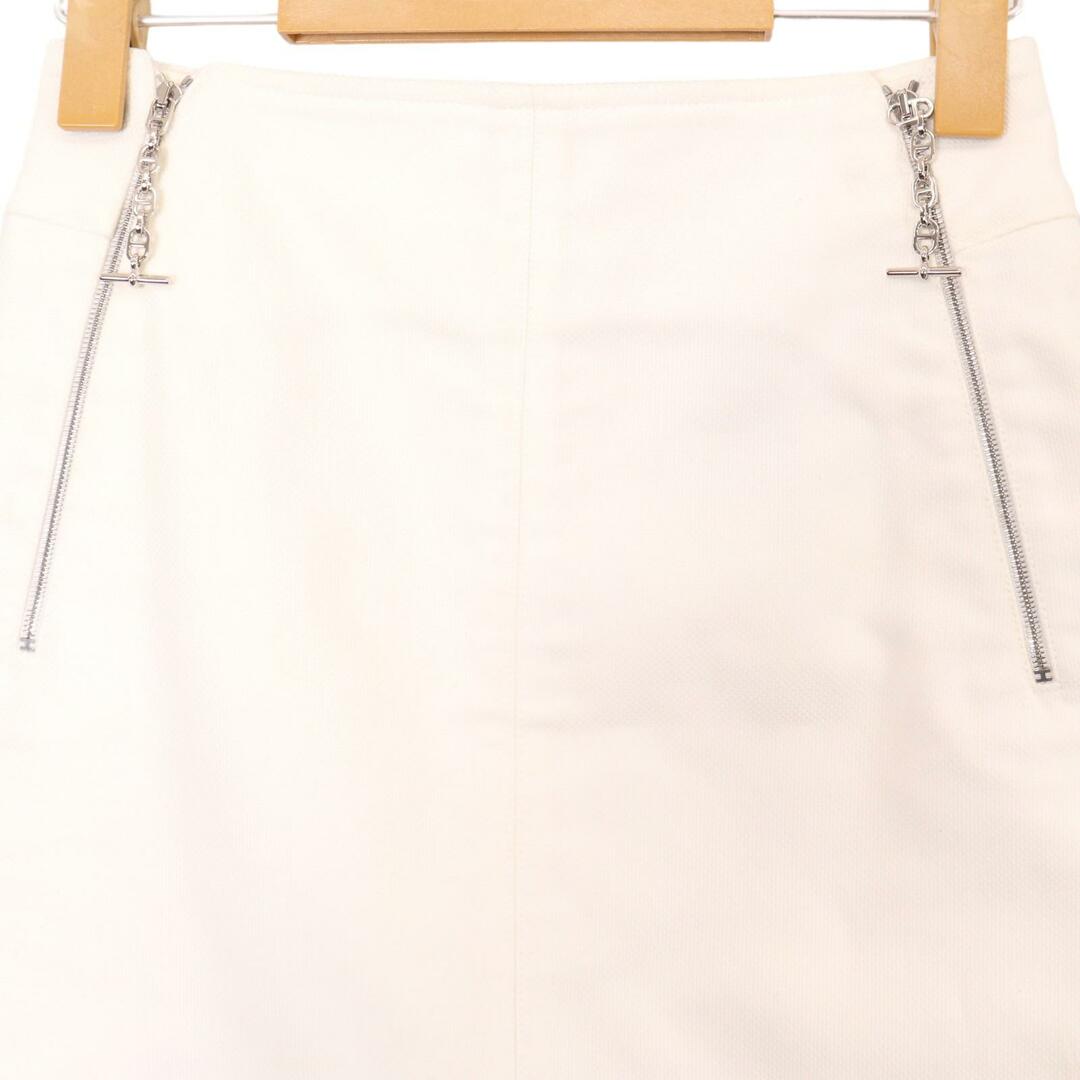Hermes(エルメス)のエルメス 20SS ホワイト シェーヌダンクルジップ コットンスカート 32 レディースのスカート(その他)の商品写真