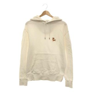 メゾンキツネ(MAISON KITSUNE')のMAISON KITSUNE / メゾンキツネ | チラックスロゴ スウェットパーカー | M | ホワイト | レディース(トレーナー/スウェット)