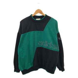 アディダス(adidas)のadidas / アディダス | 90s ロゴ刺しゅう パネル切替 スウェット | XS | ネイビー / グリーン | メンズ(スウェット)