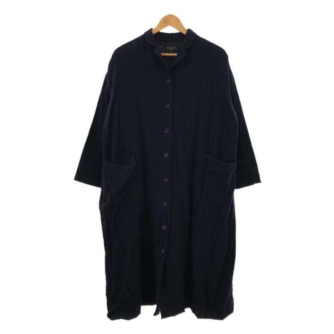 【美品】  take off Kazuko Kitamura / テイクオフカズコキタムラ | ウール混 ギンガムチェック ロングコート | ブルー | レディース