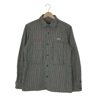 ステューシー(STUSSY)のSTUSSY / ステューシー | コットン ヒッコリー ワークシャツ | M | インディゴ/ホワイト | メンズ(Tシャツ/カットソー(七分/長袖))