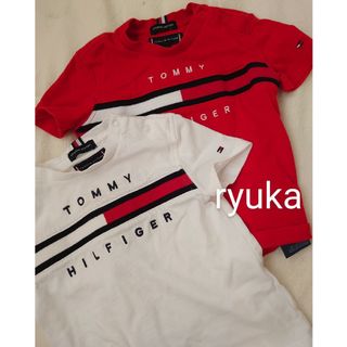 トミーヒルフィガー(TOMMY HILFIGER)の■トミーフィルガー■新品同様 定価14000円 80 cm 白 赤 Tシャツ(Ｔシャツ)