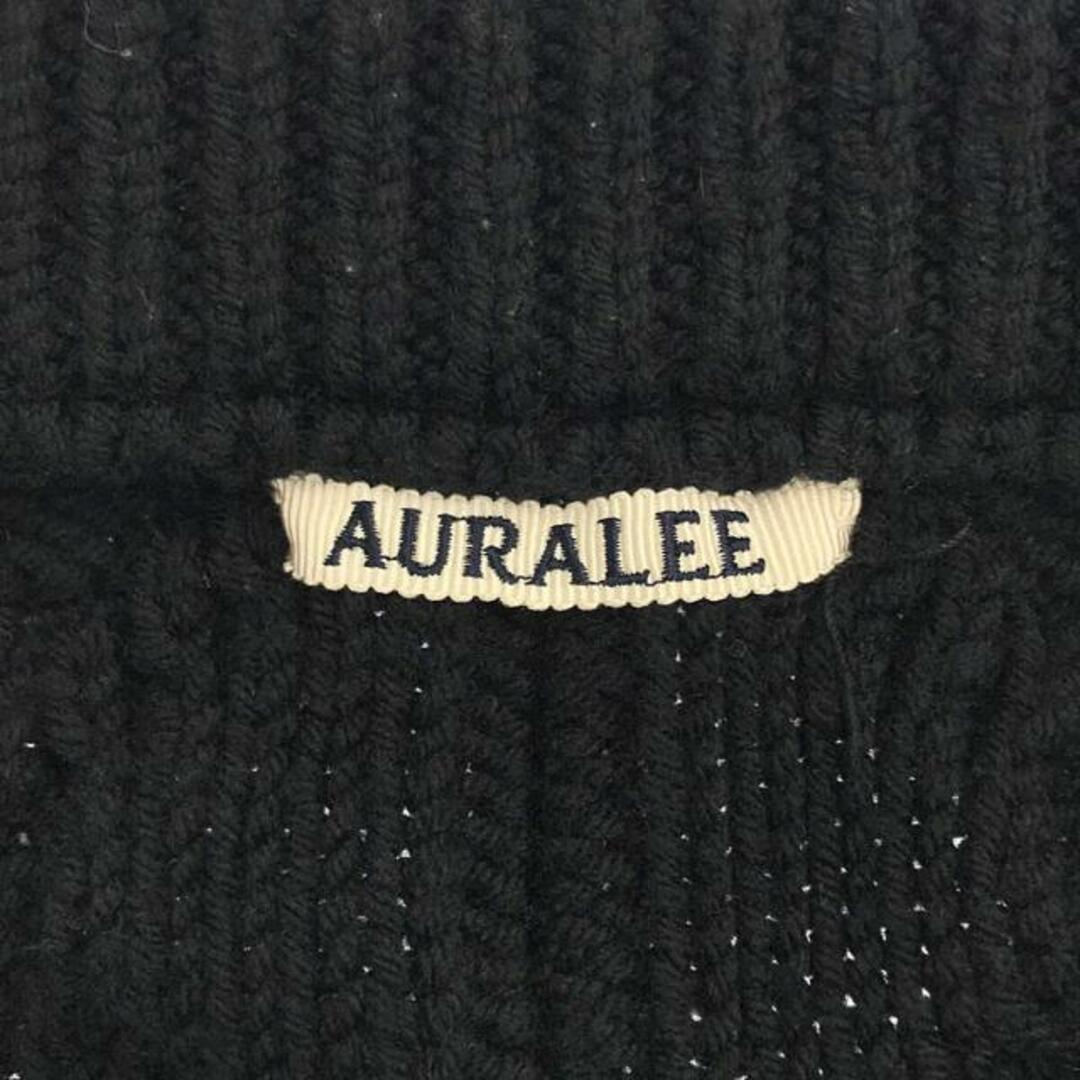 AURALEE(オーラリー)のAURALEE / オーラリー | HARD TWIST MERINO ARAN KNIT P/O ハードツイスト メリノ アランニット プルオーバー | 5 | ブラック | メンズ メンズのトップス(ニット/セーター)の商品写真