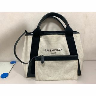 バレンシアガ(Balenciaga)のBALENCIAGA バレンシアガ ネイビーカバS ベージュ×黒(ハンドバッグ)