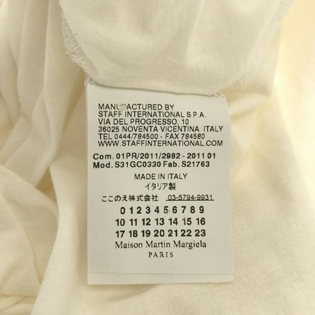 Maison Martin Margiela(マルタンマルジェラ)のMaison Martin Margiela / メゾンマルタンマルジェラ | 2011SS | Vネック フレンチスリーブ カットソー Tシャツ | XS | ホワイト | レディース レディースのトップス(Tシャツ(半袖/袖なし))の商品写真