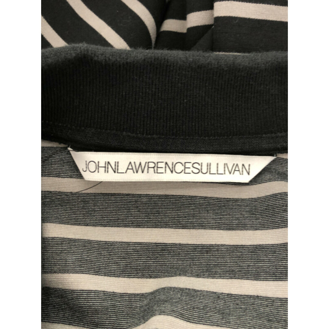 JOHN LAWRENCE SULLIVAN(ジョンローレンスサリバン)のJOHN LAWRENCE SULLIVAN ジョン ローレンス サリバン STRIPED ZIPPED POLO ボーダージップポロシャツ ブラック L メンズのトップス(ポロシャツ)の商品写真