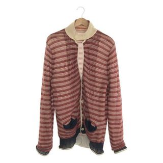 サカイ(sacai)のsacai / サカイ | ジャガード ボーダー カーディガン ジャケット | 3 | レッド | メンズ(カーディガン)