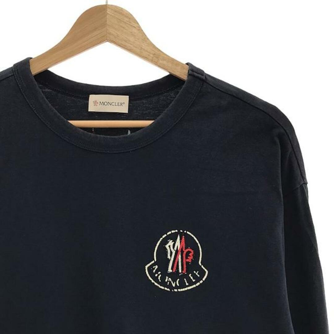 MONCLER(モンクレール)のMONCLER / モンクレール | MAGLIA GIROCOLLO ロゴプリント 刺しゅう ロングスリーブ Tシャツ | S | ネイビー | メンズ メンズのトップス(Tシャツ/カットソー(七分/長袖))の商品写真