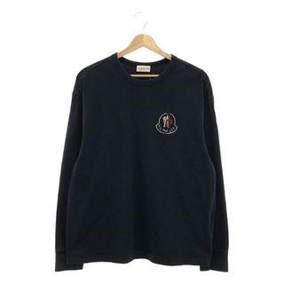 モンクレール(MONCLER)のMONCLER / モンクレール | MAGLIA GIROCOLLO ロゴプリント 刺しゅう ロングスリーブ Tシャツ | S | ネイビー | メンズ(Tシャツ/カットソー(七分/長袖))