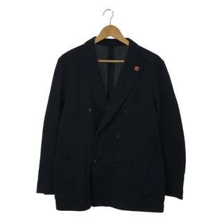 ラルディーニ(LARDINI)のLARDINI / ラルディーニ | コットン シャドーストライプ ピークドラペル ダブルテーラードジャケット | 52 | ネイビー | メンズ(その他)