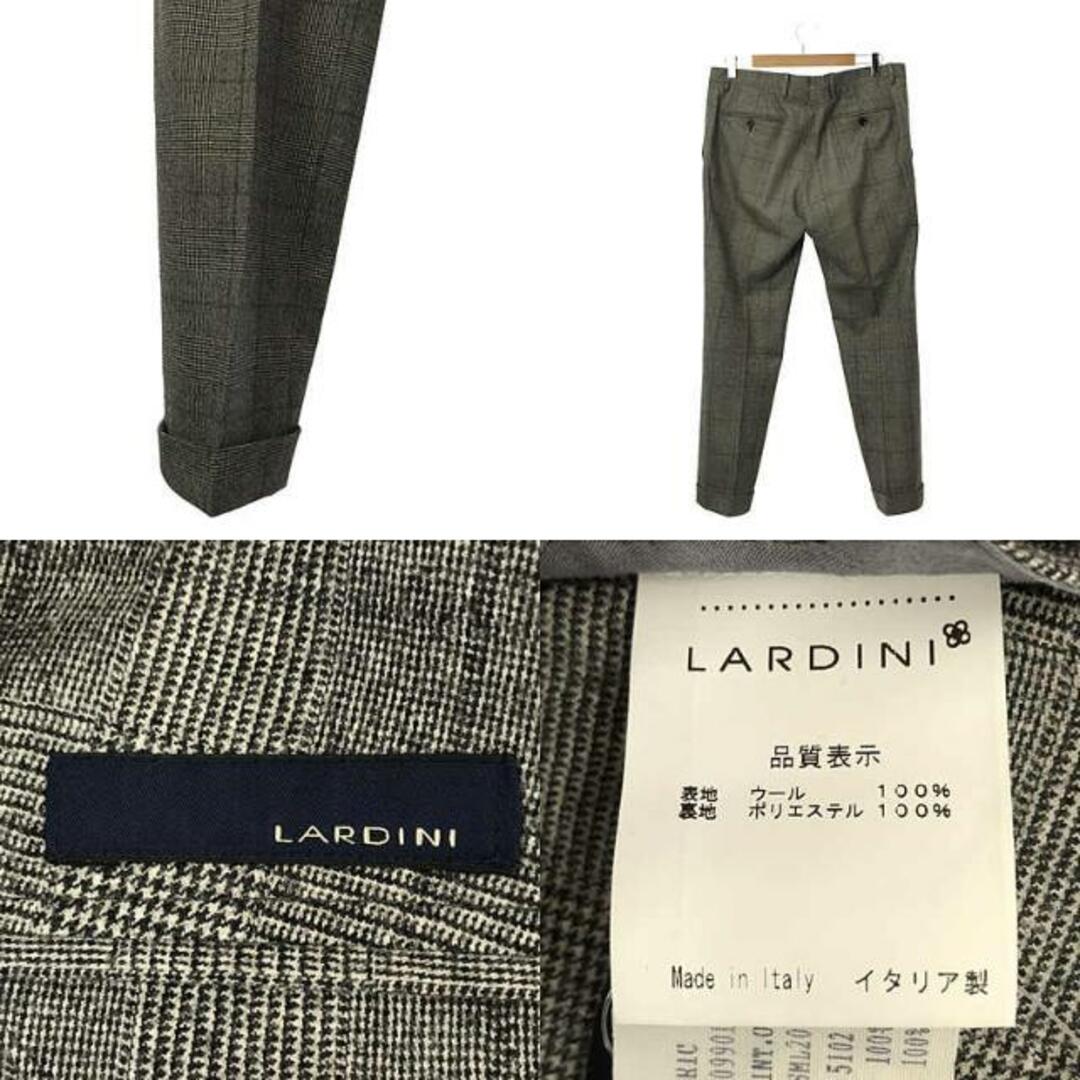 LARDINI(ラルディーニ)のLARDINI / ラルディーニ | セットアップ スーツ ウール グレンチェック ピークドラペル ダブル テーラードジャケット スラックス | 52 | グレー | メンズ メンズのスーツ(その他)の商品写真