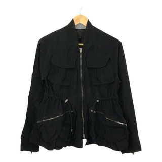 アレキサンダーワン(Alexander Wang)のALEXANDER WANG / アレキサンダーワン | ウエストギャザー ジップ ジャケット | 0 | ブラック | レディース(その他)