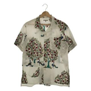 エンジニアードガーメンツ(Engineered Garments)のEngineered Garments / エンジニアドガーメンツ | Camp Shirt Cotton Lawn Peacock Print  / オープンカラー キャンプ シャツ | S | ホワイト | メンズ(Tシャツ/カットソー(半袖/袖なし))