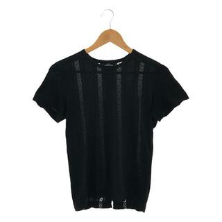 トリココムデギャルソン(tricot COMME des GARCONS)のtricot COMME des GARCONS / トリココムデギャルソン | バックレースストライプ切替Tシャツ | S | ブラック | レディース(Tシャツ(半袖/袖なし))
