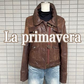 ラプリマヴェーラ(la primavera)のLa Primavera　レディース レザージャケット 羊革  Lサイズ(ライダースジャケット)