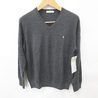 ハッシュパピー(Hush Puppies)のハッシュパピー ニット 長袖 Vネック ウール グレー L サンプル品(ニット/セーター)