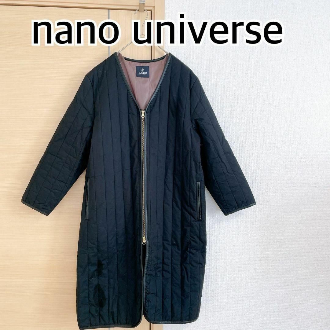 nano・universe(ナノユニバース)のナノユニバース　nano universe　ノーカラーコート　ブラック レディースのジャケット/アウター(その他)の商品写真