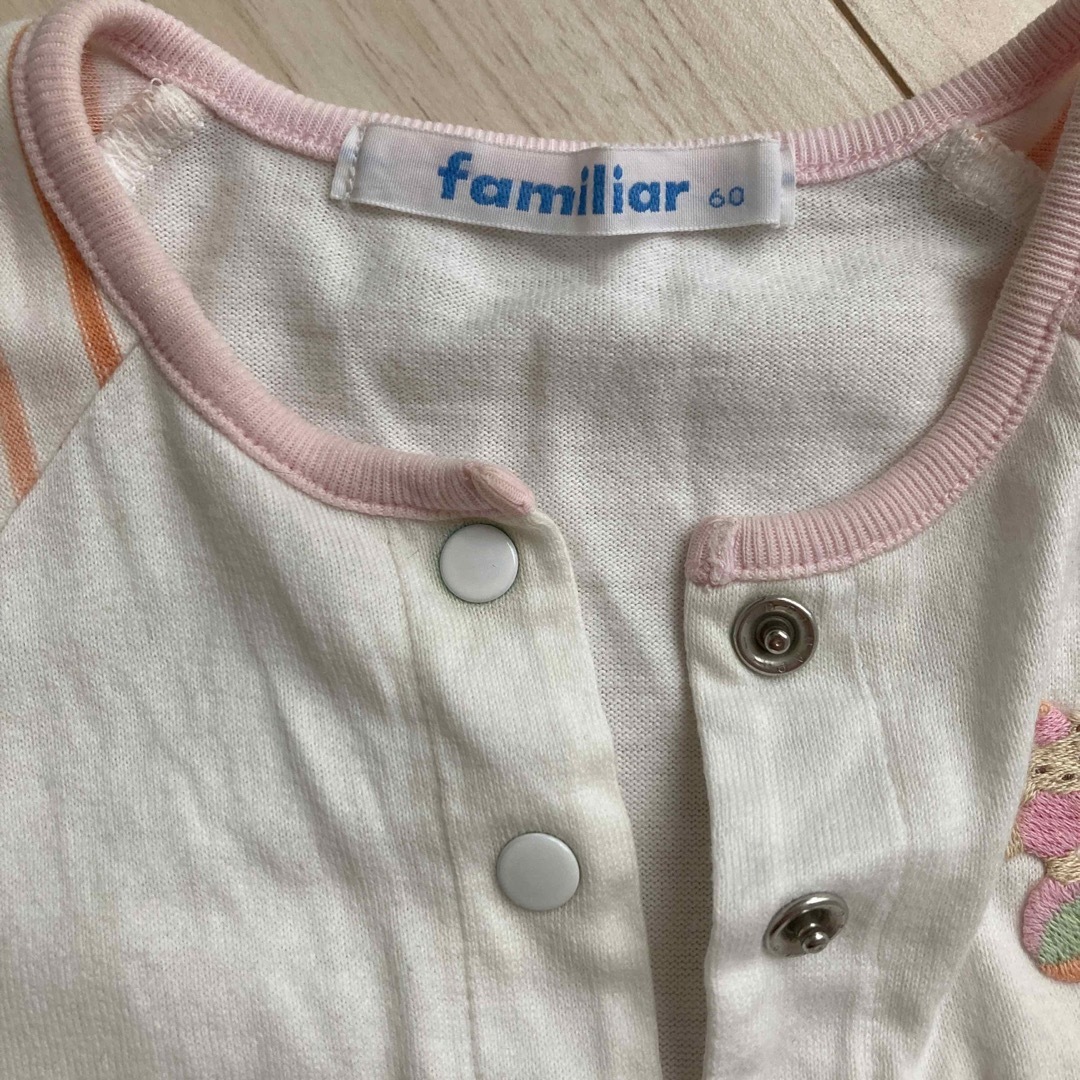 familiar(ファミリア)のボーダー　familiar ファミリア  60 ロンパース キッズ/ベビー/マタニティのベビー服(~85cm)(ロンパース)の商品写真