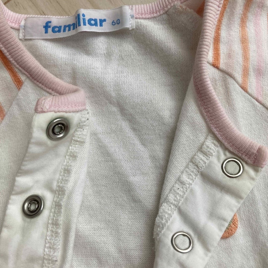 familiar(ファミリア)のボーダー　familiar ファミリア  60 ロンパース キッズ/ベビー/マタニティのベビー服(~85cm)(ロンパース)の商品写真