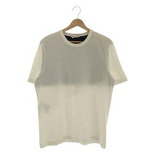 マルニ(Marni)のMARNI / マルニ | バックパッチ コットン クルーネック  Tシャツ | 48 | ホワイト/ネイビー | メンズ(Tシャツ/カットソー(半袖/袖なし))