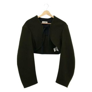 ジルサンダー(Jil Sander)の【美品】  JIL SANDER / ジルサンダー | ウール ノーカラー ボレロ ショートジャケット | 36 | カーキ | レディース(その他)