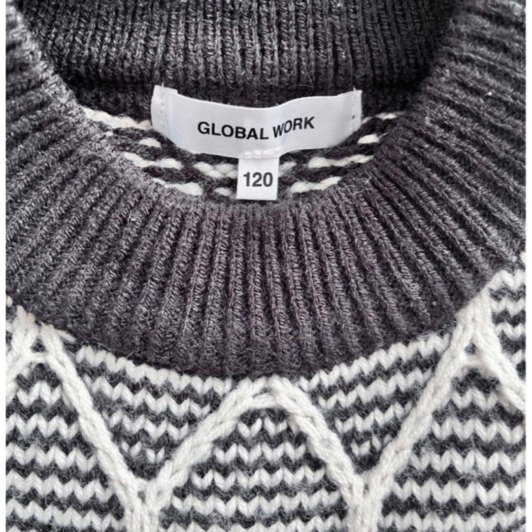 GLOBAL WORK(グローバルワーク)の美品 GLOBAL WORK ニット トップス キッズ 120 グローバルワーク キッズ/ベビー/マタニティのキッズ服女の子用(90cm~)(ニット)の商品写真