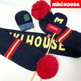 ミキハウス(mikihouse)の【超美品】miki HOUSE ミキハウス 日本製カラフルなマフラー&手袋セット(マフラー/ストール)