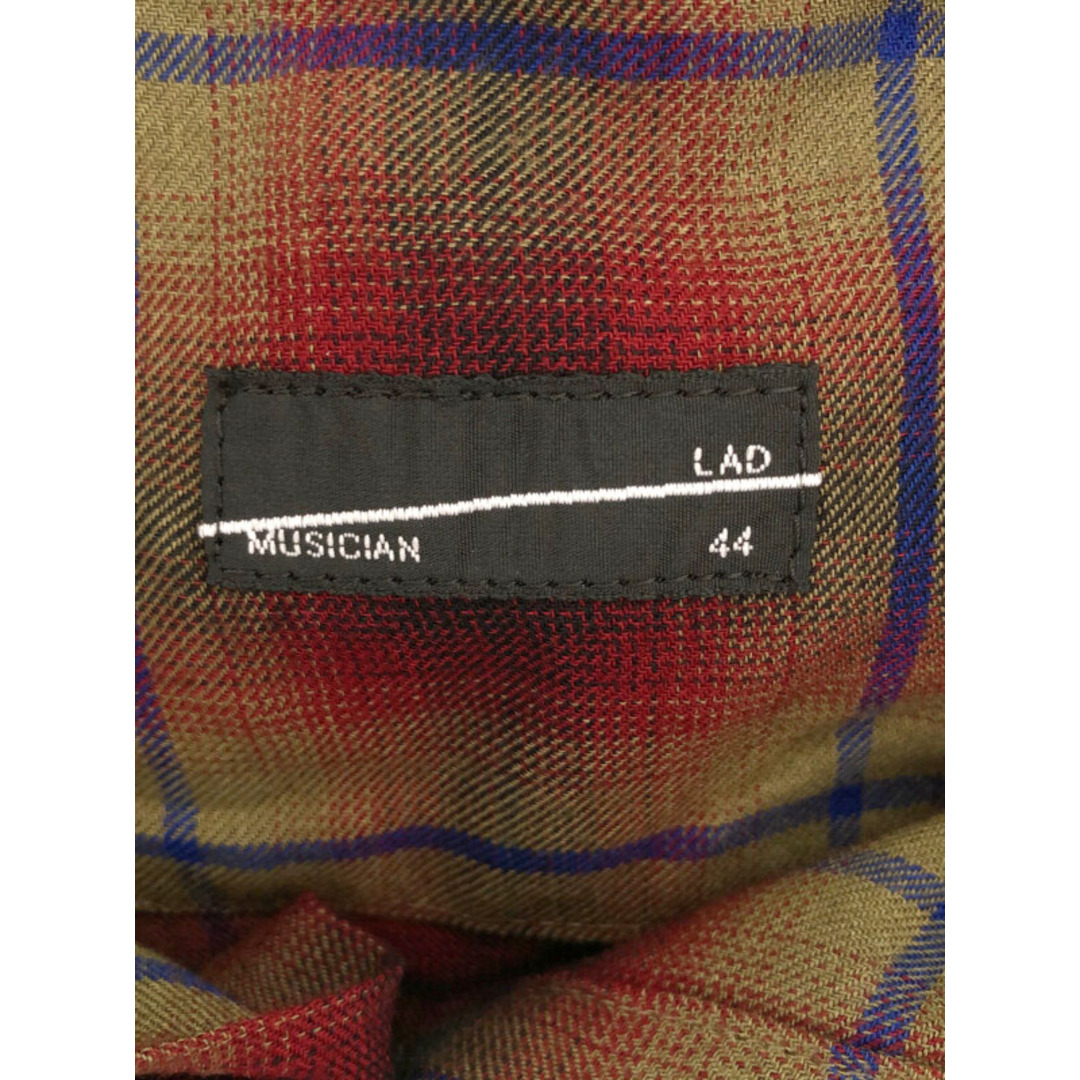 LAD MUSICIAN(ラッドミュージシャン)のLAD MUSICIAN ラッドミュージシャン 16SS オンブレチェックレーヨンロングシャツ レッド×グリーン系 44 2116-117 メンズのトップス(シャツ)の商品写真