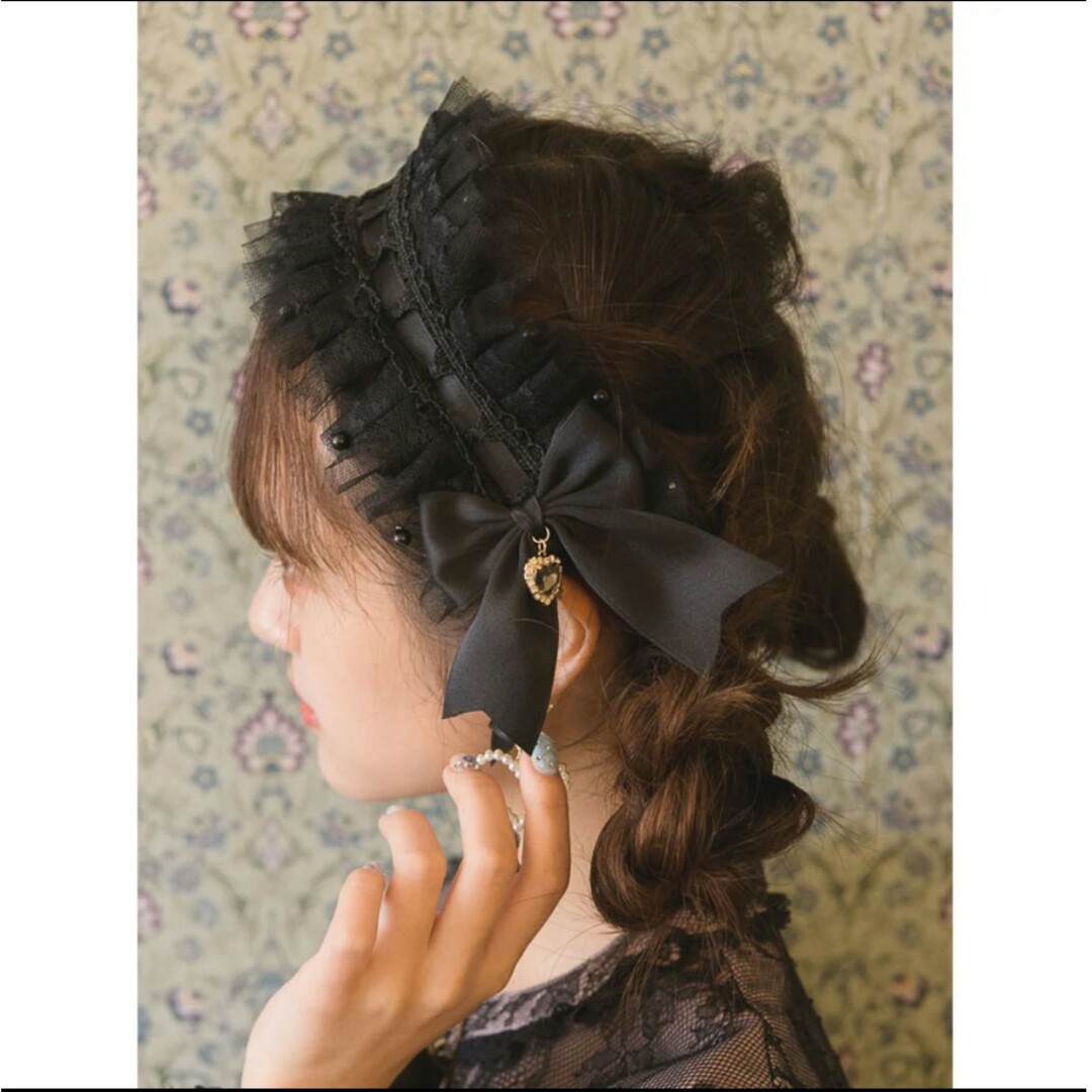 ROJITA(ロジータ)のROJITA リボンレースヘッドドレス 量産型 地雷系 レディースのヘアアクセサリー(バレッタ/ヘアクリップ)の商品写真