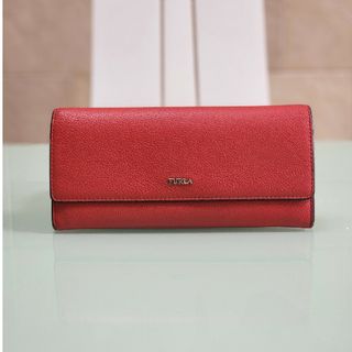 フルラ(Furla)のFURLA フルラ 長財布 財布 二つ折り 赤 レッド レザー 美品(財布)