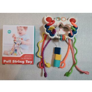 かにおもちゃ　pull string toy 知育玩具　赤ちゃん　ラトル　型はめ(知育玩具)