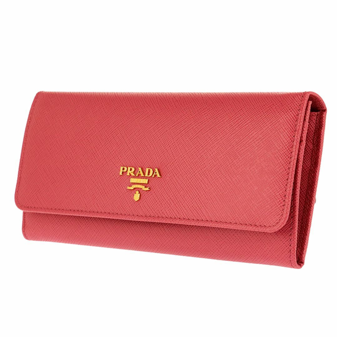 PRADA(プラダ)の未使用 正規品 プラダ 長財布 レディース レッド ピンク パスケース レザー レディースのファッション小物(財布)の商品写真