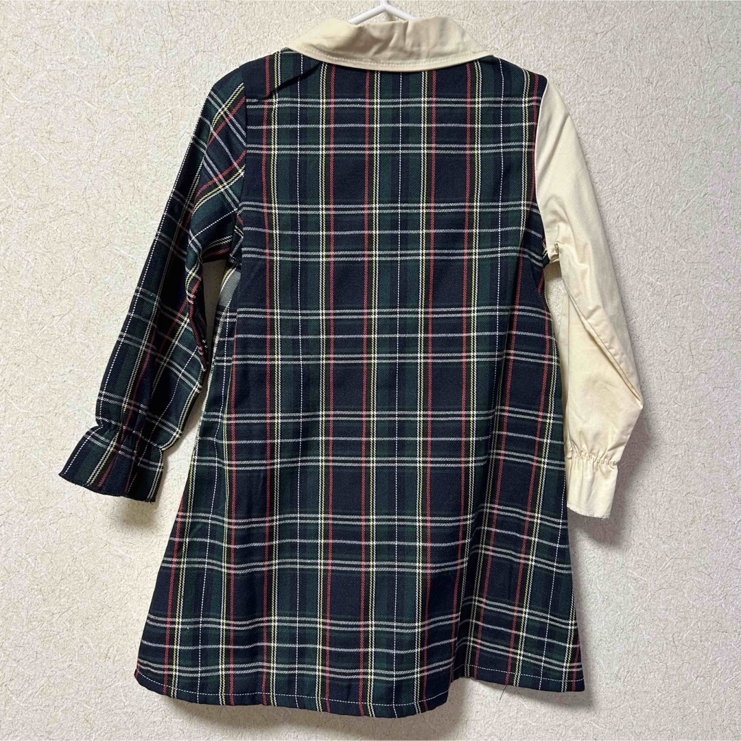 SHEIN(シーイン)のチェック柄　ワンピース　サイズ110 シャツワンピース キッズ/ベビー/マタニティのキッズ服女の子用(90cm~)(ワンピース)の商品写真