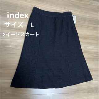 インデックス(INDEX)のindex ミディアム丈スカート ネイビー(ひざ丈スカート)