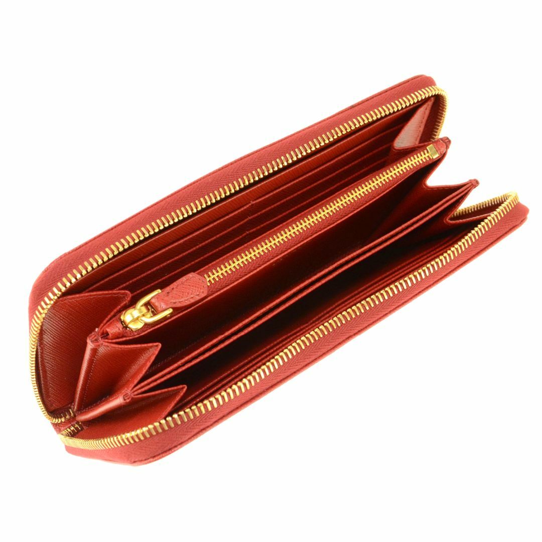 PRADA(プラダ)の未使用 正規品 プラダ 長財布 レディース レッド レザー ファスナー式 レディースのファッション小物(財布)の商品写真