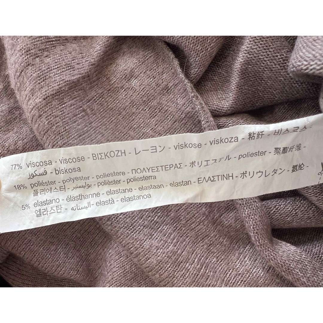 ZARA(ザラ)のZARAザラ　トップス　ニット　薄手　カットソー　茶　Ｖネック　M L S レディースのトップス(ニット/セーター)の商品写真