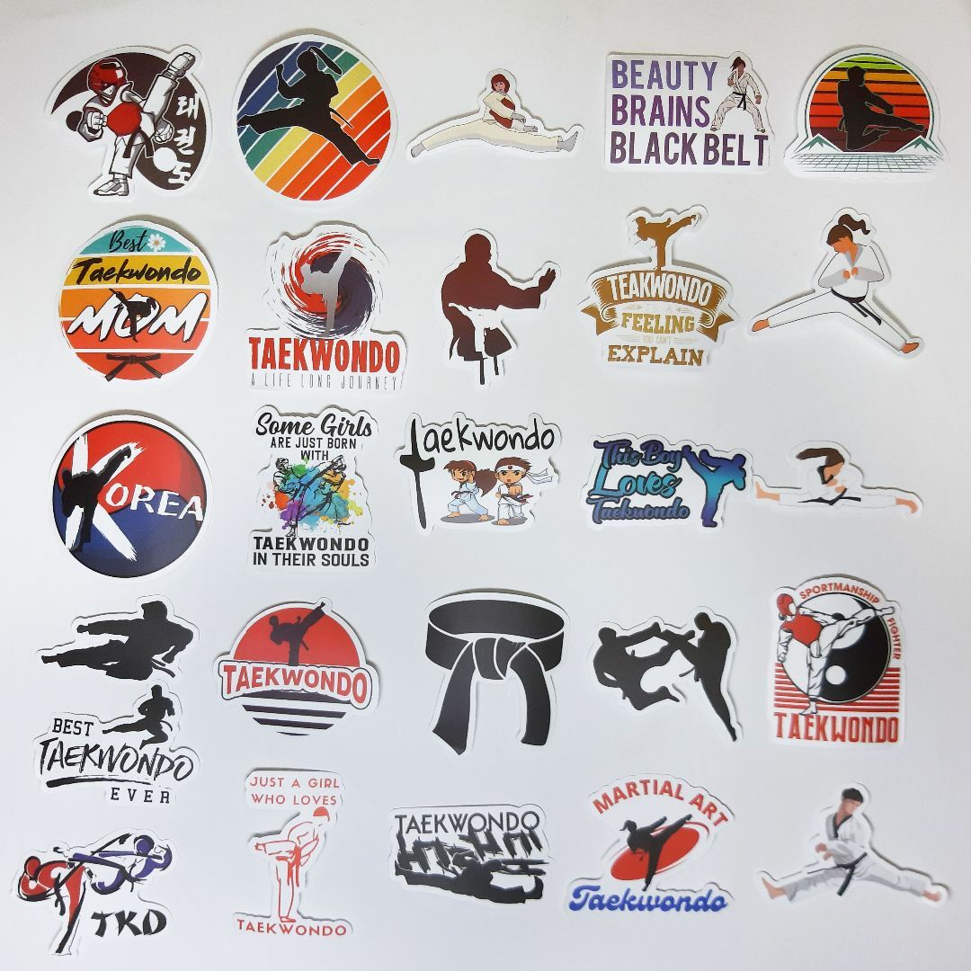テコンドー　シール52枚セット　ステッカー　スポーツ　武術　格闘技　韓国　跆拳道 エンタメ/ホビーのコレクション(印刷物)の商品写真