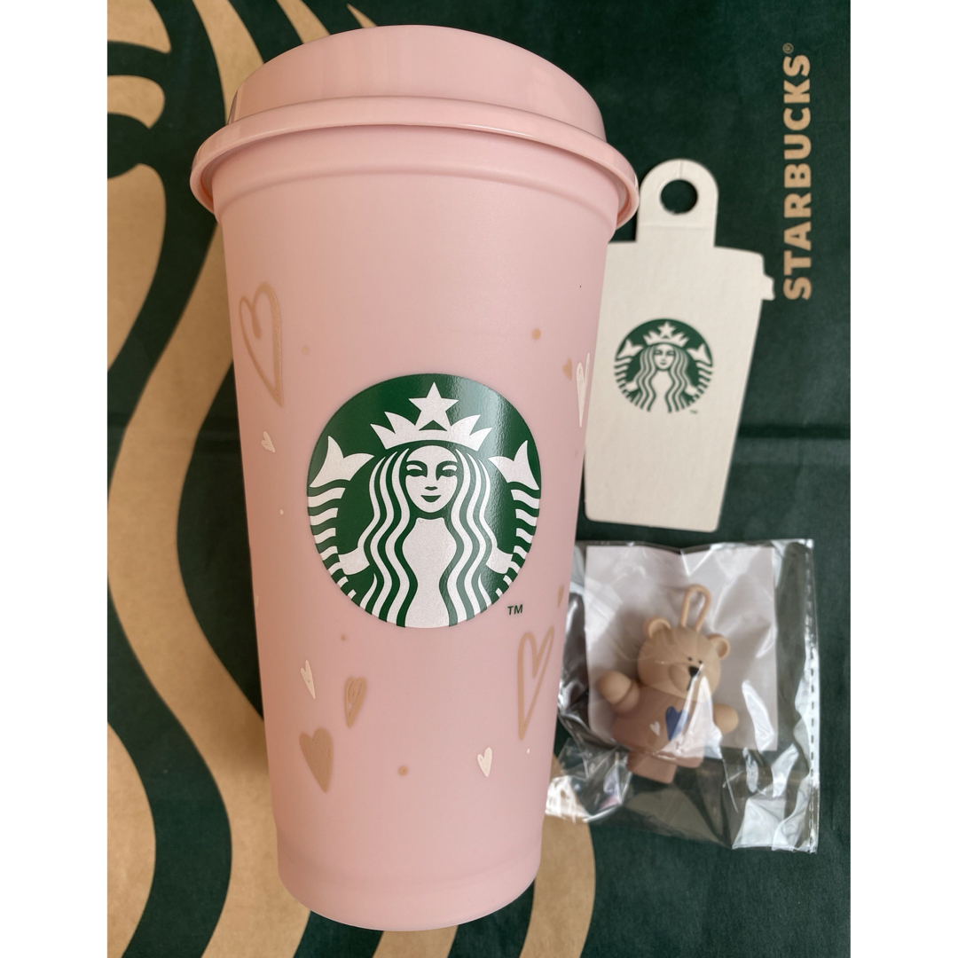 Starbucks Coffee(スターバックスコーヒー)のバレンタイン2024リユーザブルカップ専用ドリンクホールキャップベアリスタ インテリア/住まい/日用品のキッチン/食器(タンブラー)の商品写真