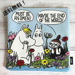 ムーミン(MOOMIN)のMOOMIN　ムーミン　コミック　フラット　ポーチ　グレー　新品未使用(キャラクターグッズ)