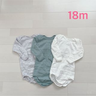 プチバトー(PETIT BATEAU)のプチバトー　長袖ボディ3枚組　18m (ロンパース)