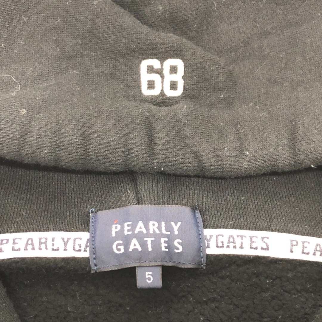 PEARLY GATES(パーリーゲイツ)のパーリーゲイツ PEARLY GATES ロゴ フーディ パーカー コットン ブラック メンズのトップス(パーカー)の商品写真