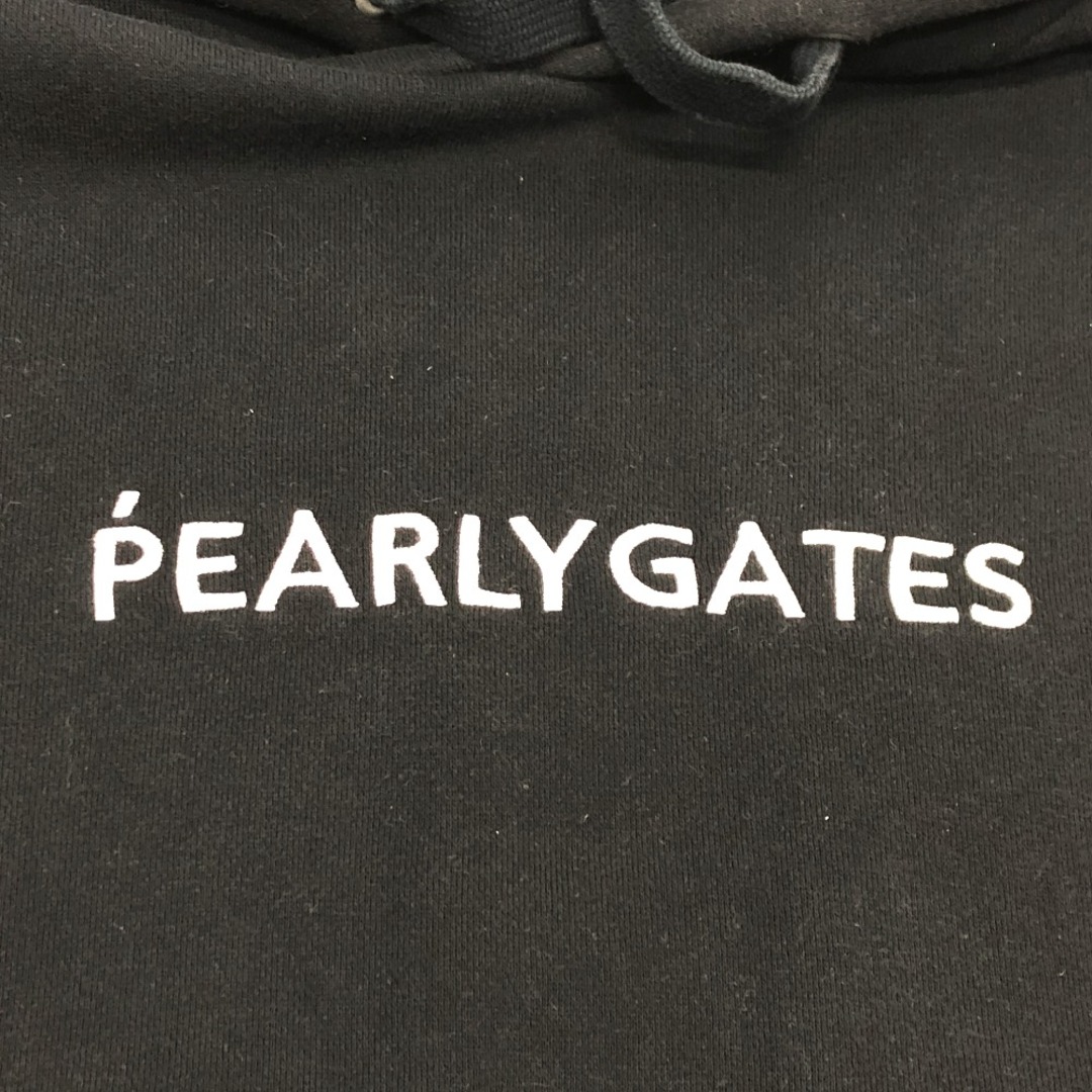 PEARLY GATES(パーリーゲイツ)のパーリーゲイツ PEARLY GATES ロゴ フーディ パーカー コットン ブラック メンズのトップス(パーカー)の商品写真