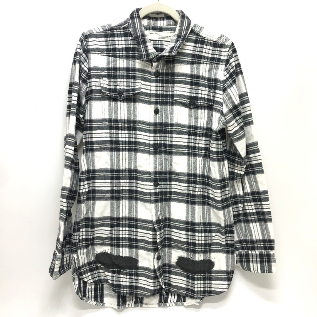 OFF-WHITE(オフホワイト)のオフホワイト OFF-WHITE スプレー チェック柄 長袖シャツ コットン ホワイト メンズのトップス(シャツ)の商品写真