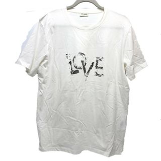 サンローラン(Saint Laurent)のサンローランパリ SAINT LAURENT PARIS 585368 LOVE プリント 半袖Ｔシャツ コットン ホワイト(Tシャツ/カットソー(半袖/袖なし))