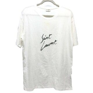 サンローラン(Saint Laurent)のサンローランパリ SAINT LAURENT PARIS 480406 ロゴ プリント 半袖Ｔシャツ コットン ホワイト(Tシャツ/カットソー(半袖/袖なし))